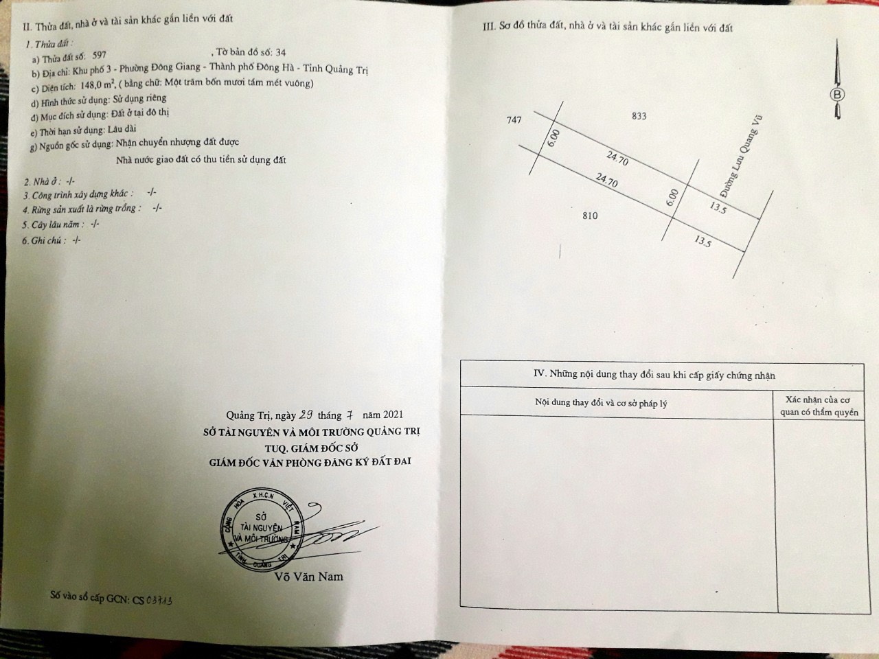 CẦN BÁN ĐẤT MẶT TIỀN LƯU QUANG VŨ, KDC TRẦN NGUYÊN HÃN, TP ĐÔNG HÀ. LH: 097.248.74.74