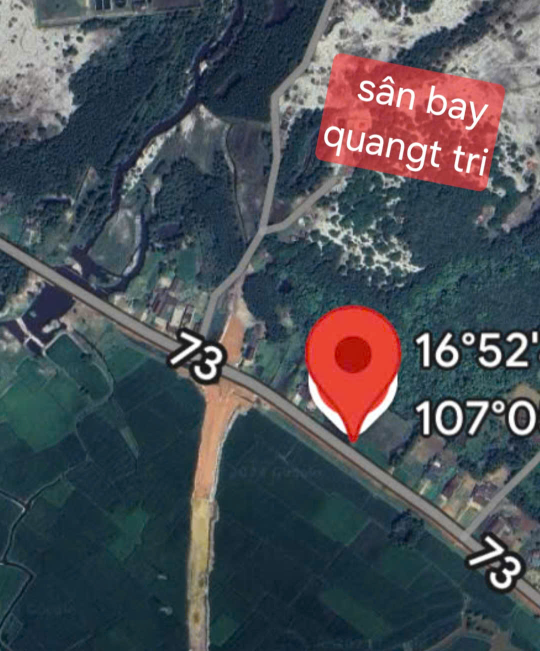 HÀNG VIP - 1 MỘT LÔ DUY NHẤT MT TỈNH LỘ 73, CÁCH SÂN BAY QUẢNG TRỊ 500M, DIỆN TÍCH: 10X20M. LH: 097.248.74.74