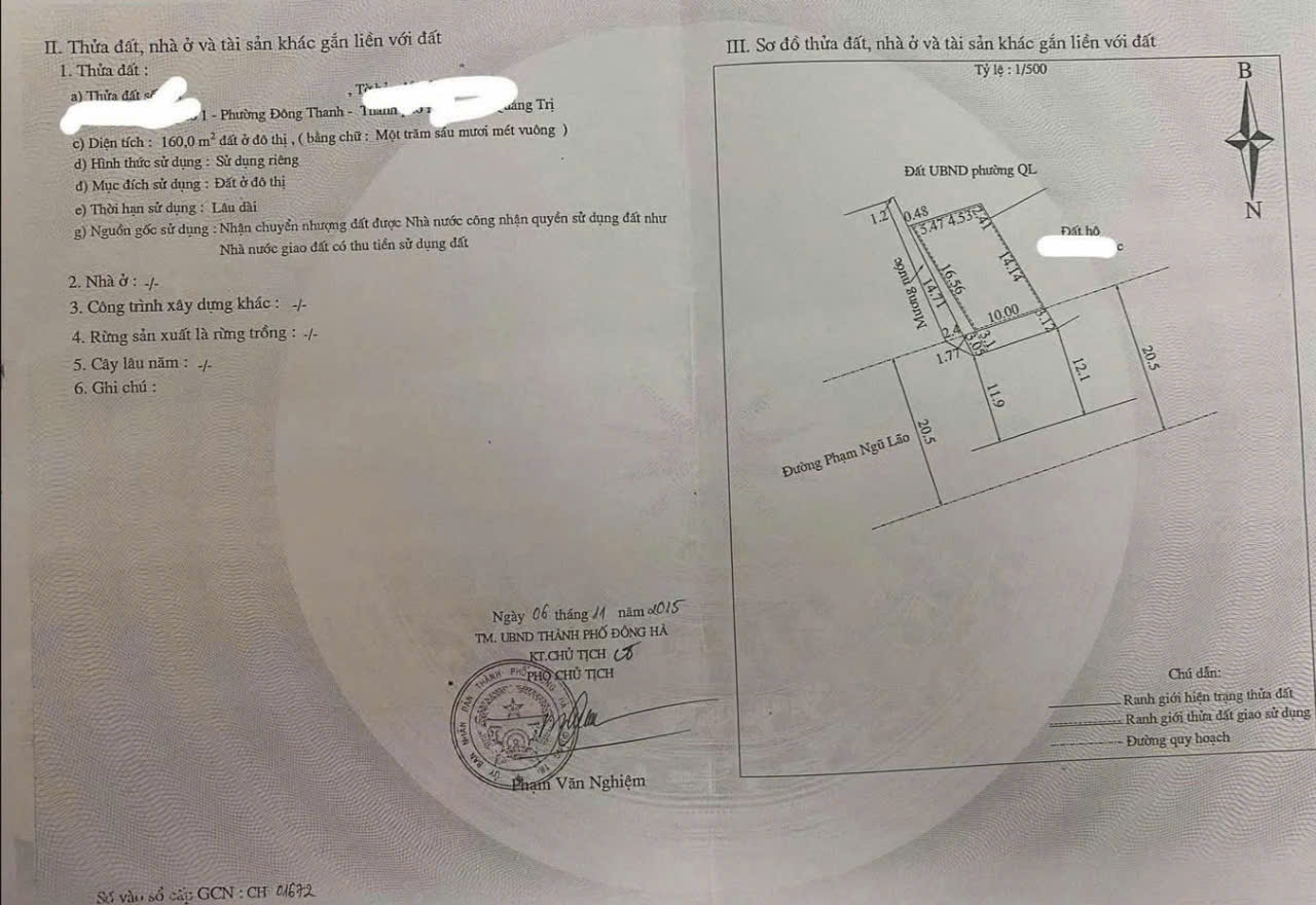 BÁN ĐẤT MT PHẠM NGŨ LÃO, TP ĐÔNG HÀ. TRÊN ĐẤT CÓ KHO XƯỠNG MỚI THUẬN TIỆN KINH DOANH. LH: 097.248.74.74