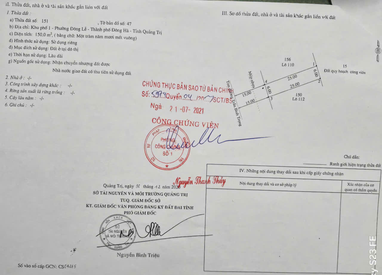 BÁN ĐẤT MẶT TIỀN TRẦN BÌNH TRỌNG NỐI DÀI, TP ĐÔNG HÀ. LH: 0919.196.404
