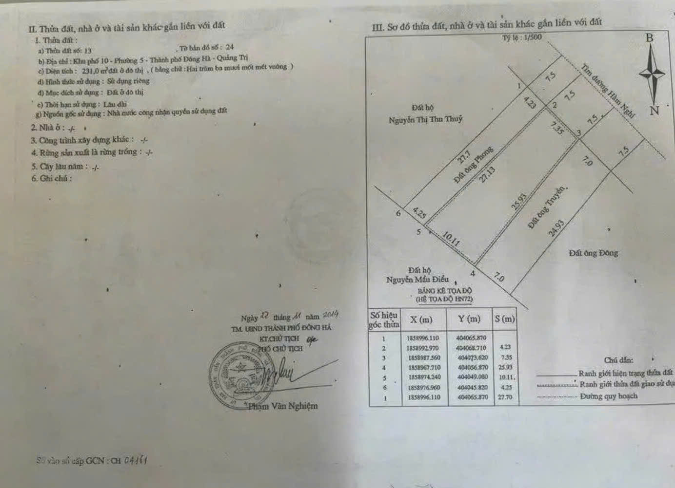 BÁN NHÀ MẶT TIỀN KINH DOANH ĐƯỜNG HÀM NGHI, GẦN CHỢ PHƯỜNG 5, TT TP ĐÔNG HÀ