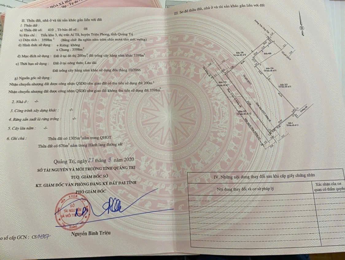 BÁN LÔ ĐẤT KHỦNG ẢI TỬ, THÍCH HỢP PHÂN LÔ TÁCH THỬA,  DT: 96x25m, MT TRẦN CÔNG TIỆN