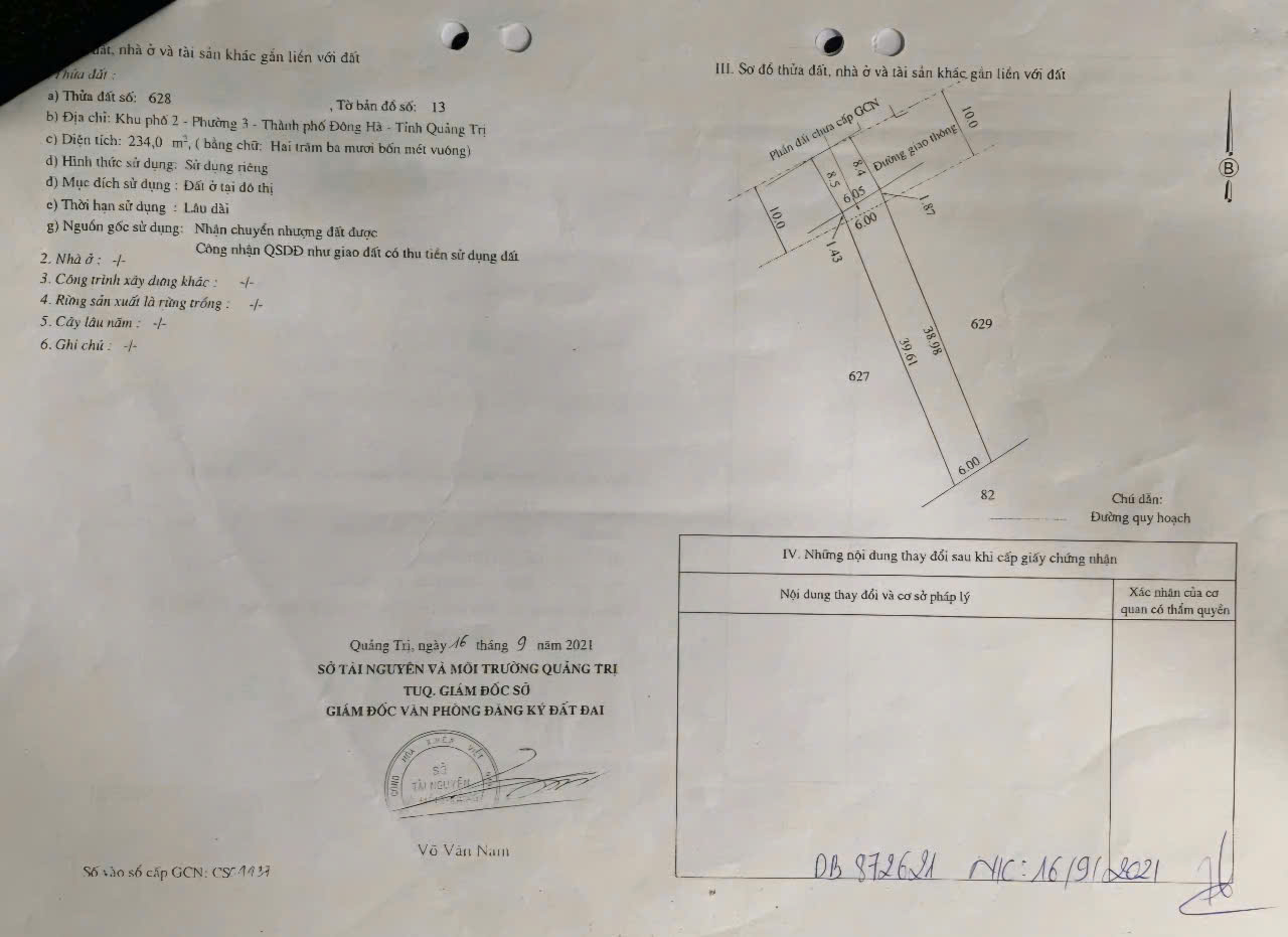 BÁN ĐẤT ĐẦU TƯ NGAY CHÂN CẦU MỚI PHƯỜNG 3, TP ĐÔNG HÀ, DIỆN TÍCH: 6X38M - GIÁ 1TỶ050 . LH: 097.248.74.74