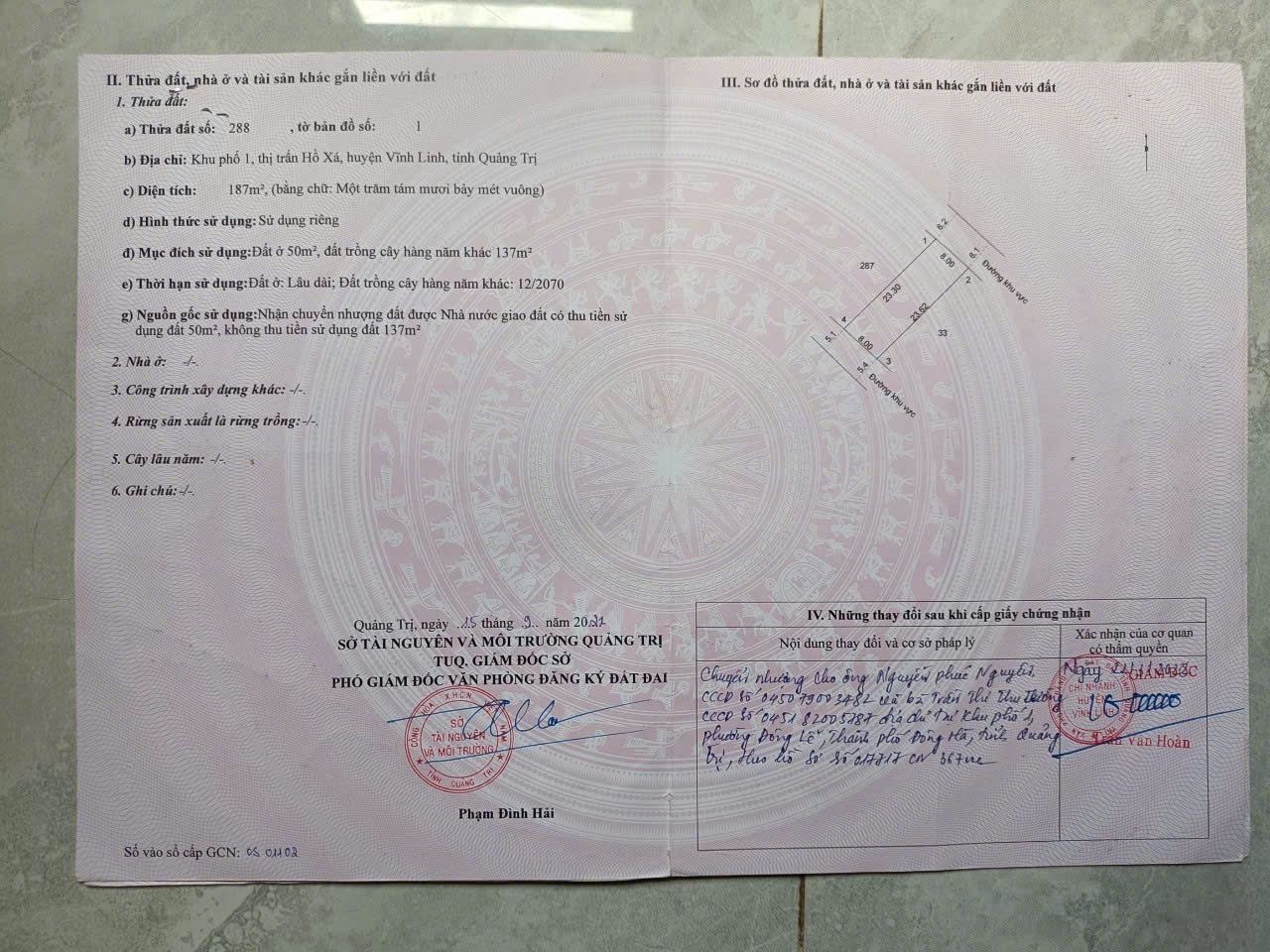 BÁN ĐẤT VĨNH LINH GIÁ ĐẦU TƯ 750TR, GẦN CHỢ HỒ XÁ