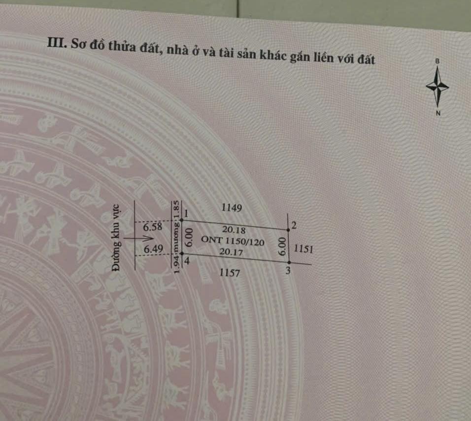 Bán đất thôn Lâm Lang 3, Cam Lộ . Đường ô tô vi vu