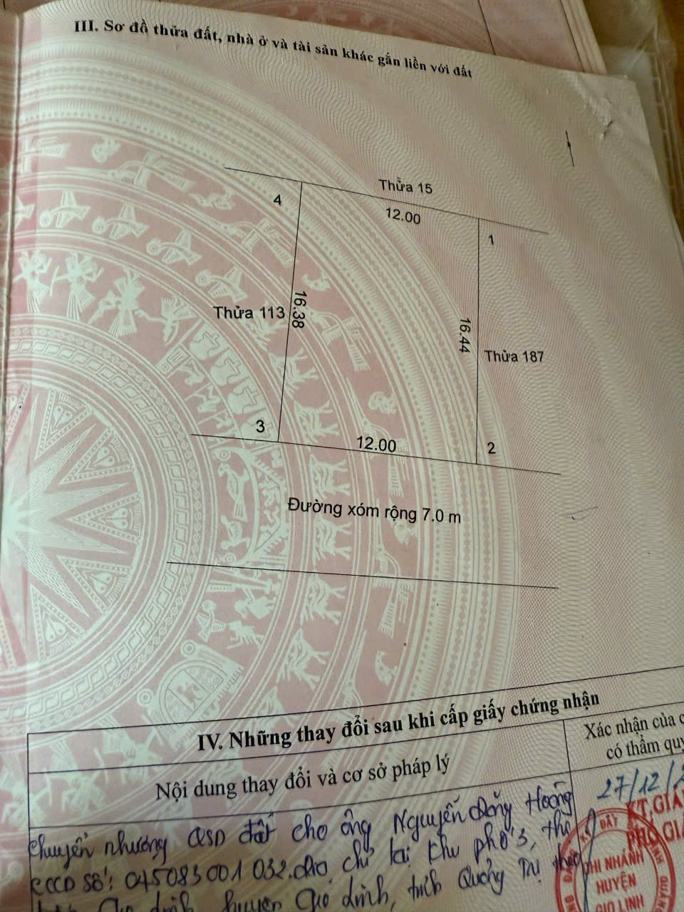 BÁN ĐẤT KHU CN QUÁN NGANG, DT: 12x17m, FULL đất ở, giá 480tr