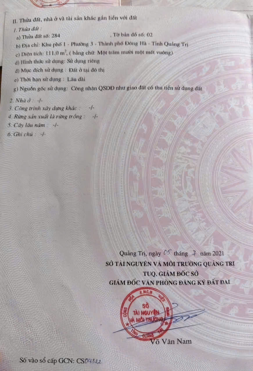 BÁN ĐẤT ĐẦU TƯ GIÁ RẺ, KIỆT BÀ TRIỆU TTTP ĐÔNG HÀ, DIỆN TÍCH: 5,6X18M - GIÁ 5XXTR,. LH: 097.248.74.74