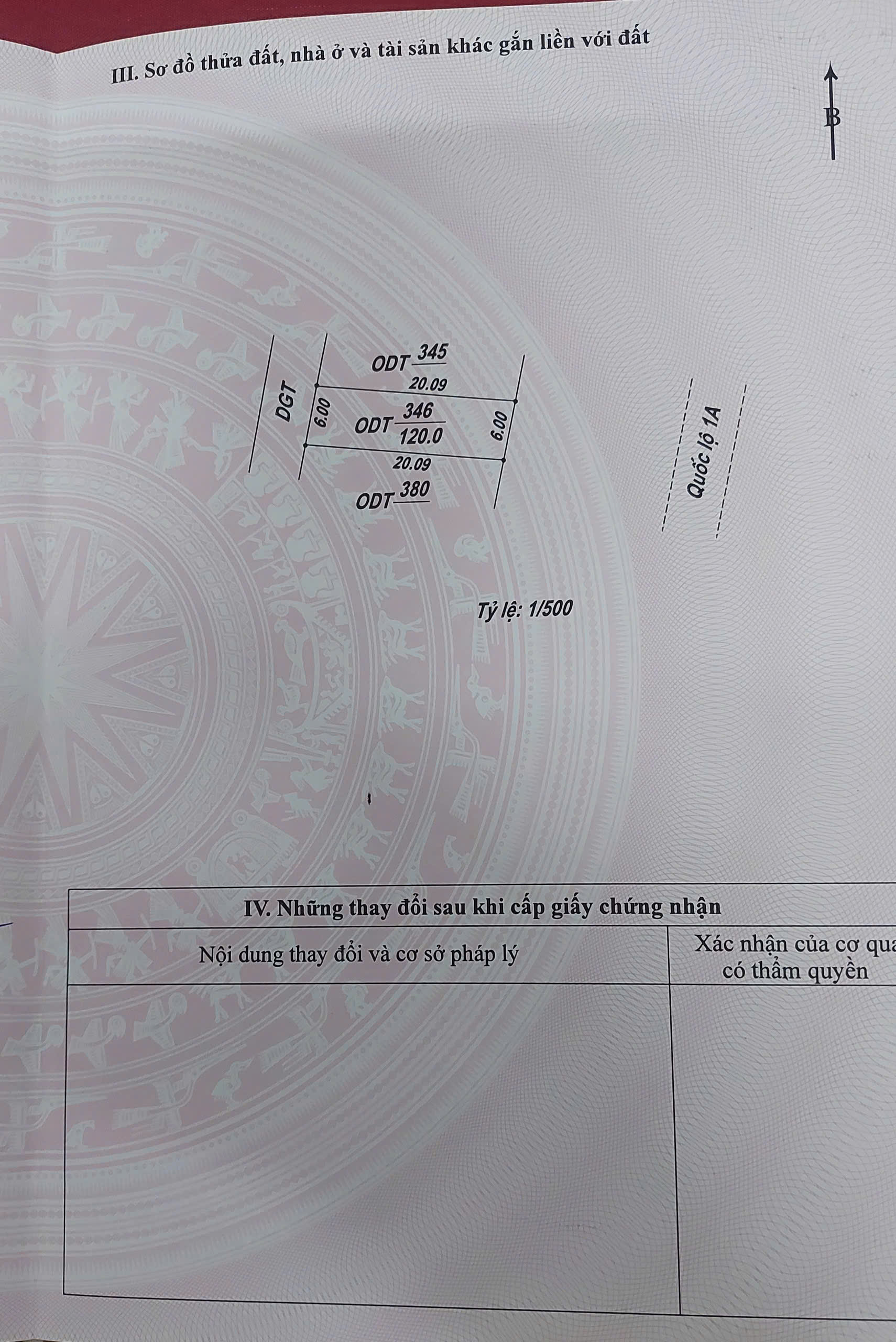 BÁN ĐẤT QUỐC LỘ 1A, QUẢNG THỌ, BA ĐỒN, DT: 6x20m, giá: 3.350 tỷ