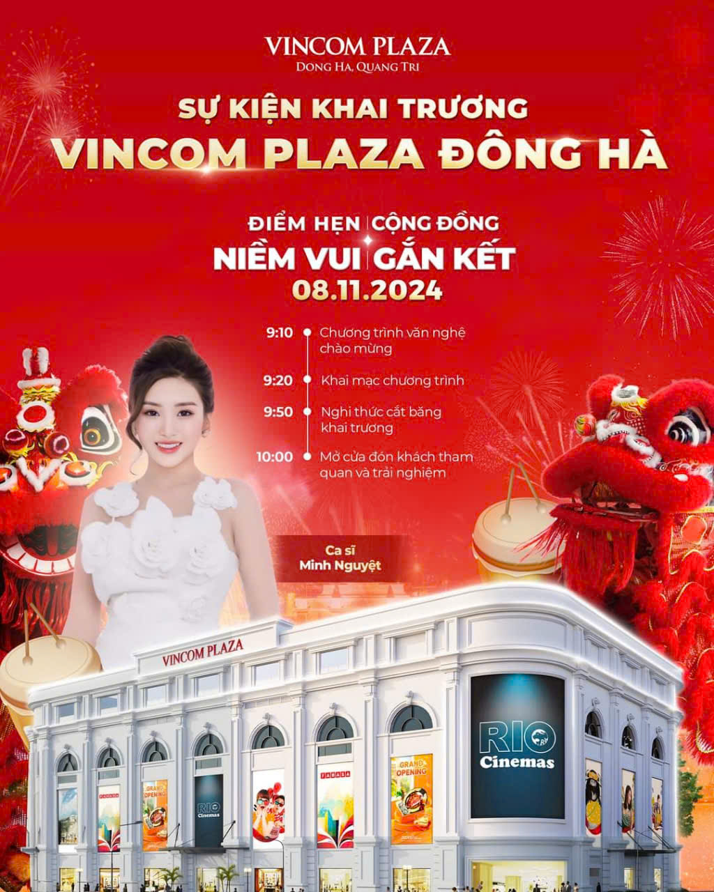  KHƠI MÀO NIỀM VUI, KHAO MỜI SỰ KIỆN KHAI TRƯƠNG ĐIỂM HẸN NIỀM VUI - GẮN KẾT CỘNG ĐỒNG VINCOM PLAZA ĐÔNG HÀ VÀO 08.11.2024 NÀY!!! 